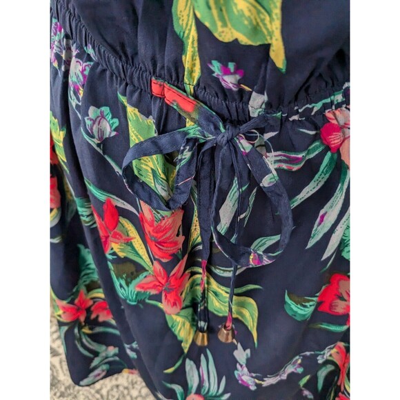 Hint Of Blush Dress Womens 1X Off Shoulder Multi-color Tropical Hawaiian - Picture 5 of 14